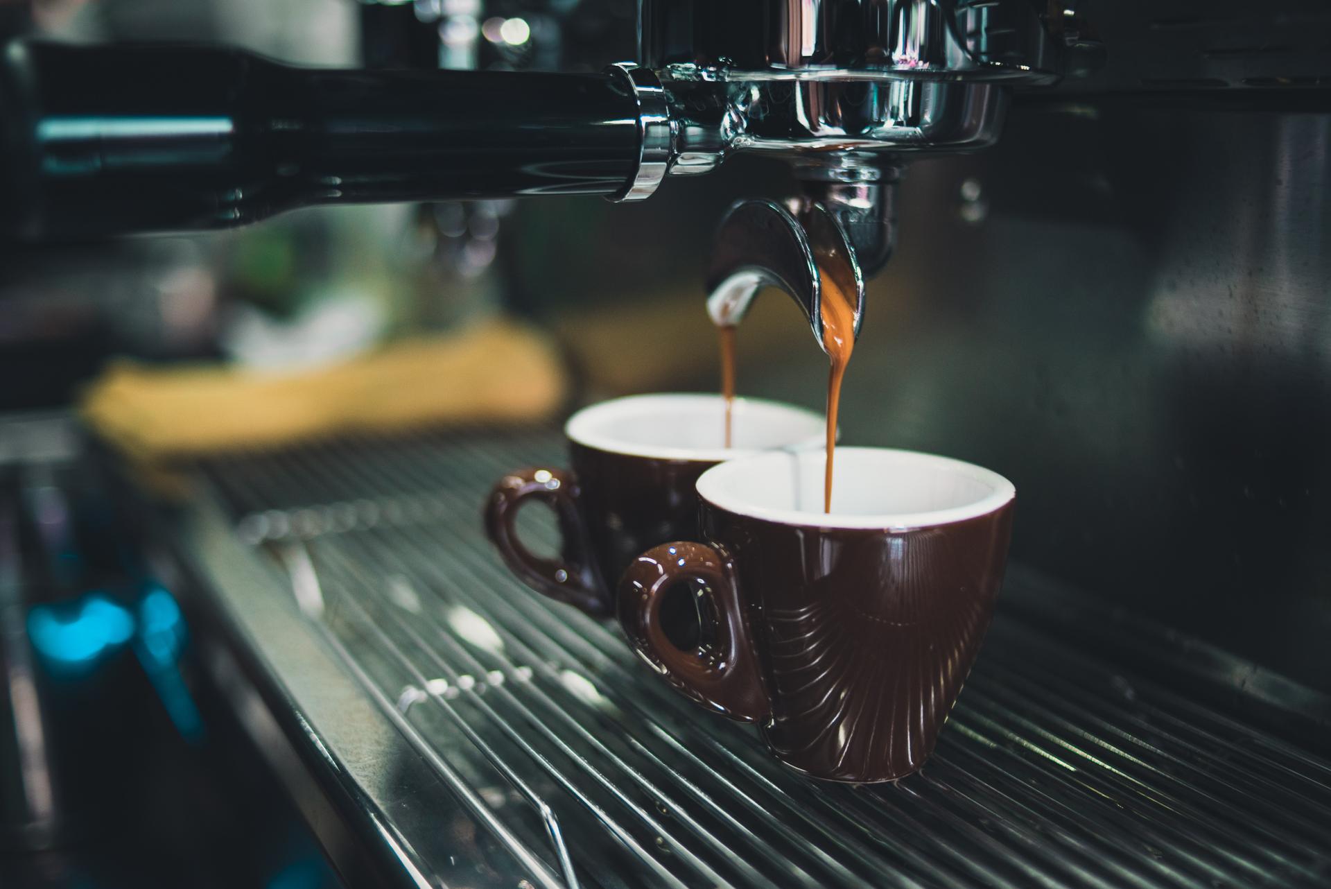 Coffee being poured into mug on holiday