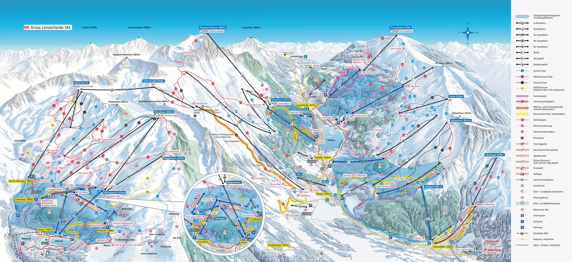 Churwalden ski map