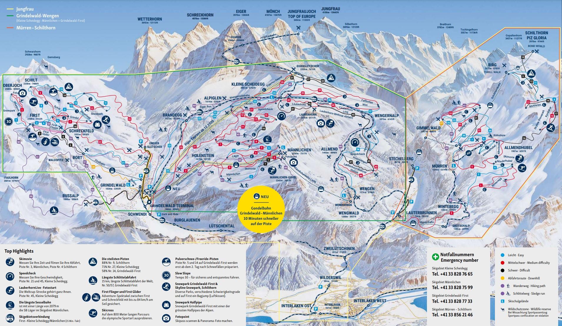 Mürren ski map