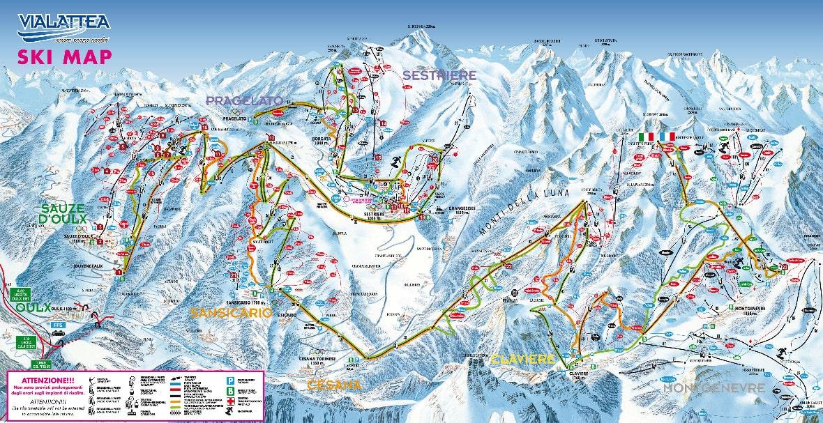 Sauze d'Oulx ski map